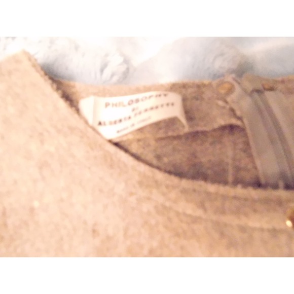 Philosophy di Alberta Ferretti A-Line Dress Tan Sleeveless Minimalist from Italy - Picture 6 of 9